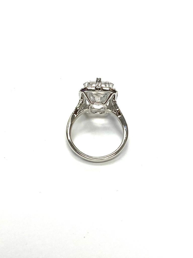 Women's Goshwara Emerald Cut Rock Crystal and Diamond Ring For Sale