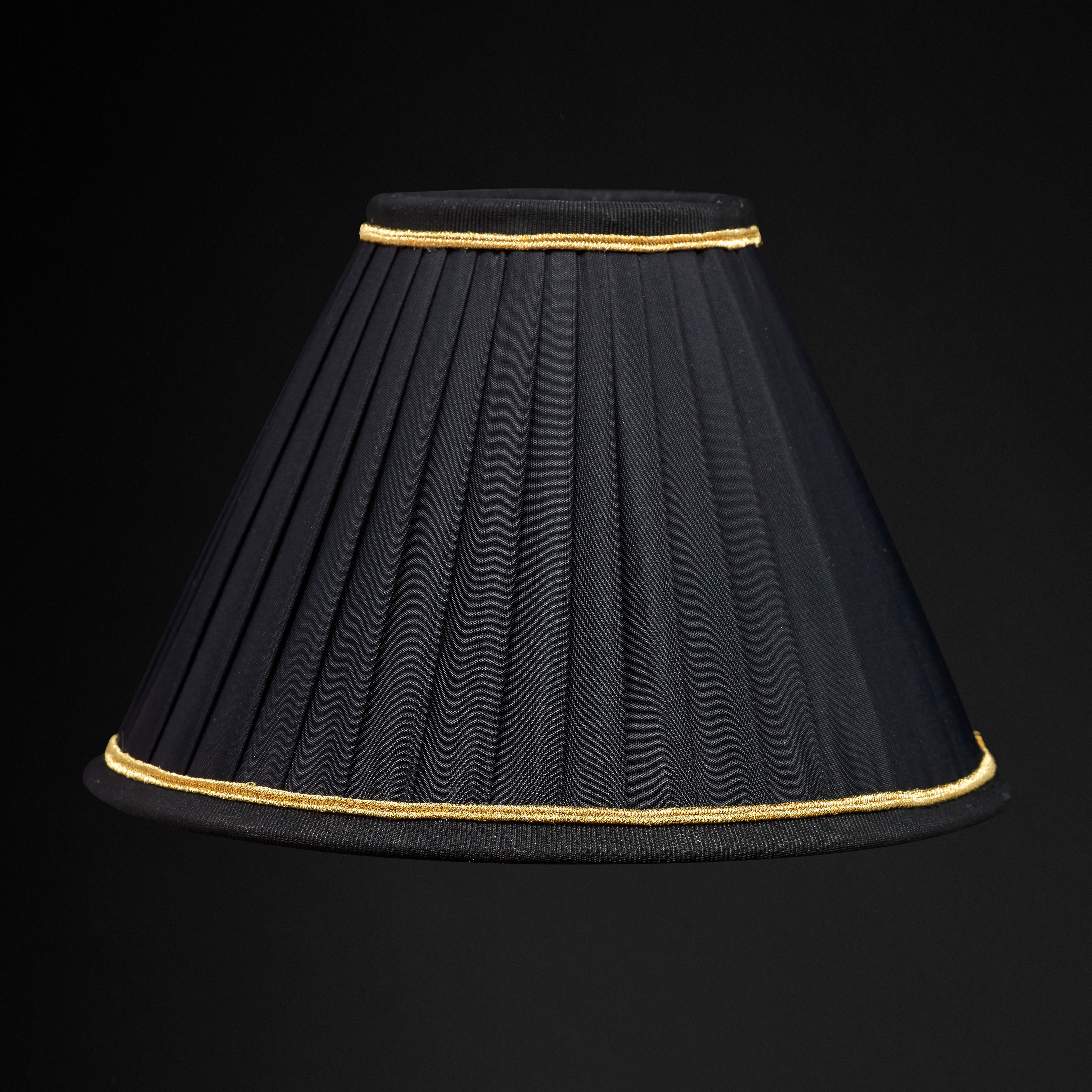 Rock Crystal Empire Style 24-Karat Ormolu Gilding Bronze Lamps Black Shades For Sale 2