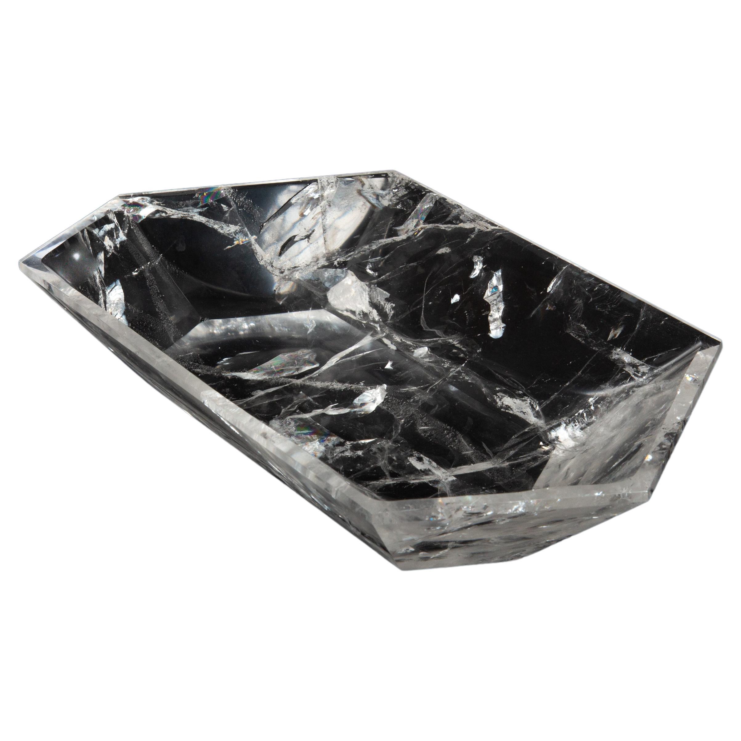 Rock Crystal Facetted Vide Poche For Sale