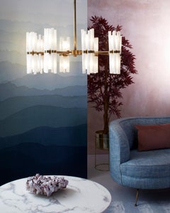 Rock Crystal Flute Chandelier