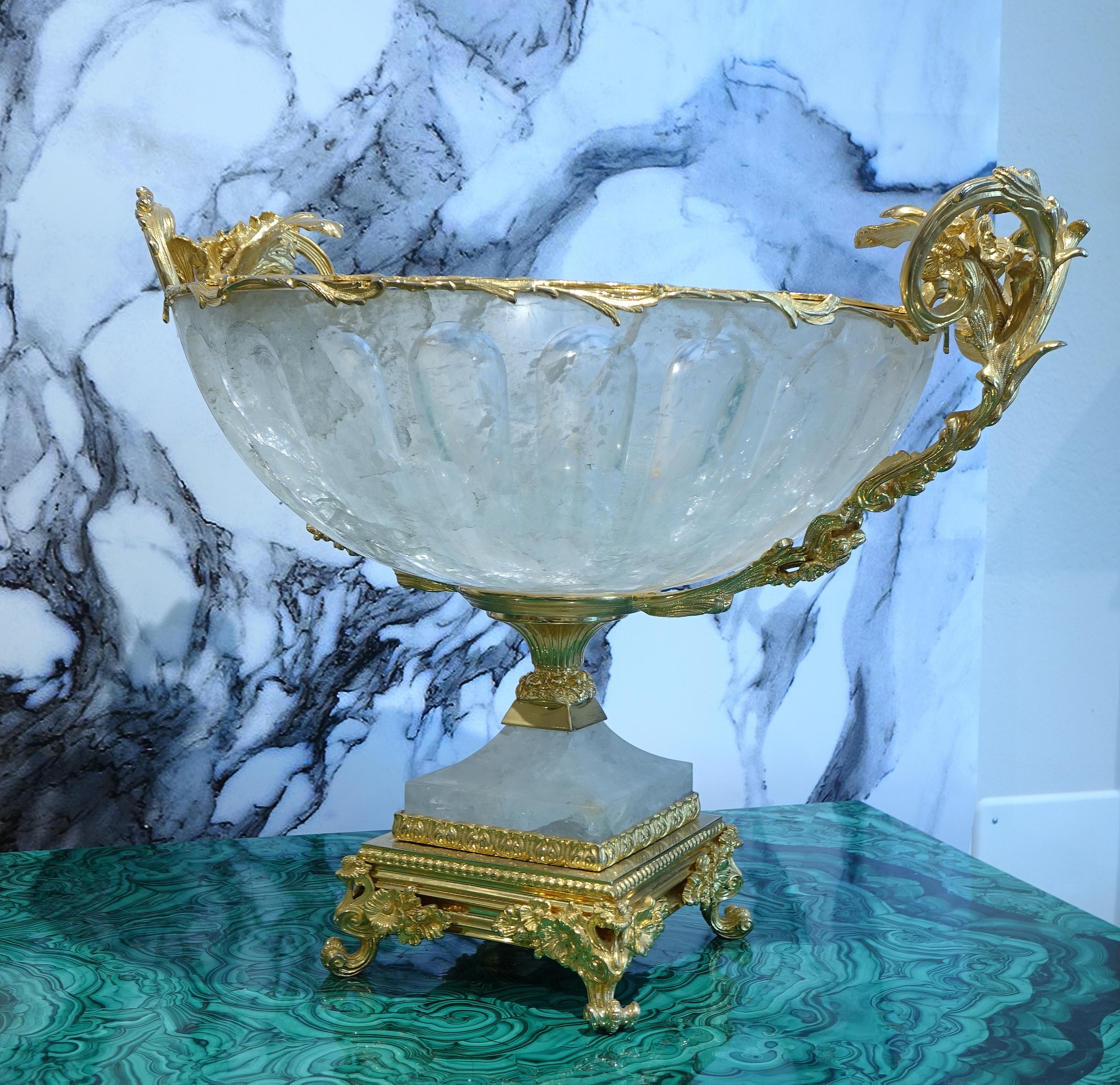 Rock Crystal Gilded Bronze Vase 12