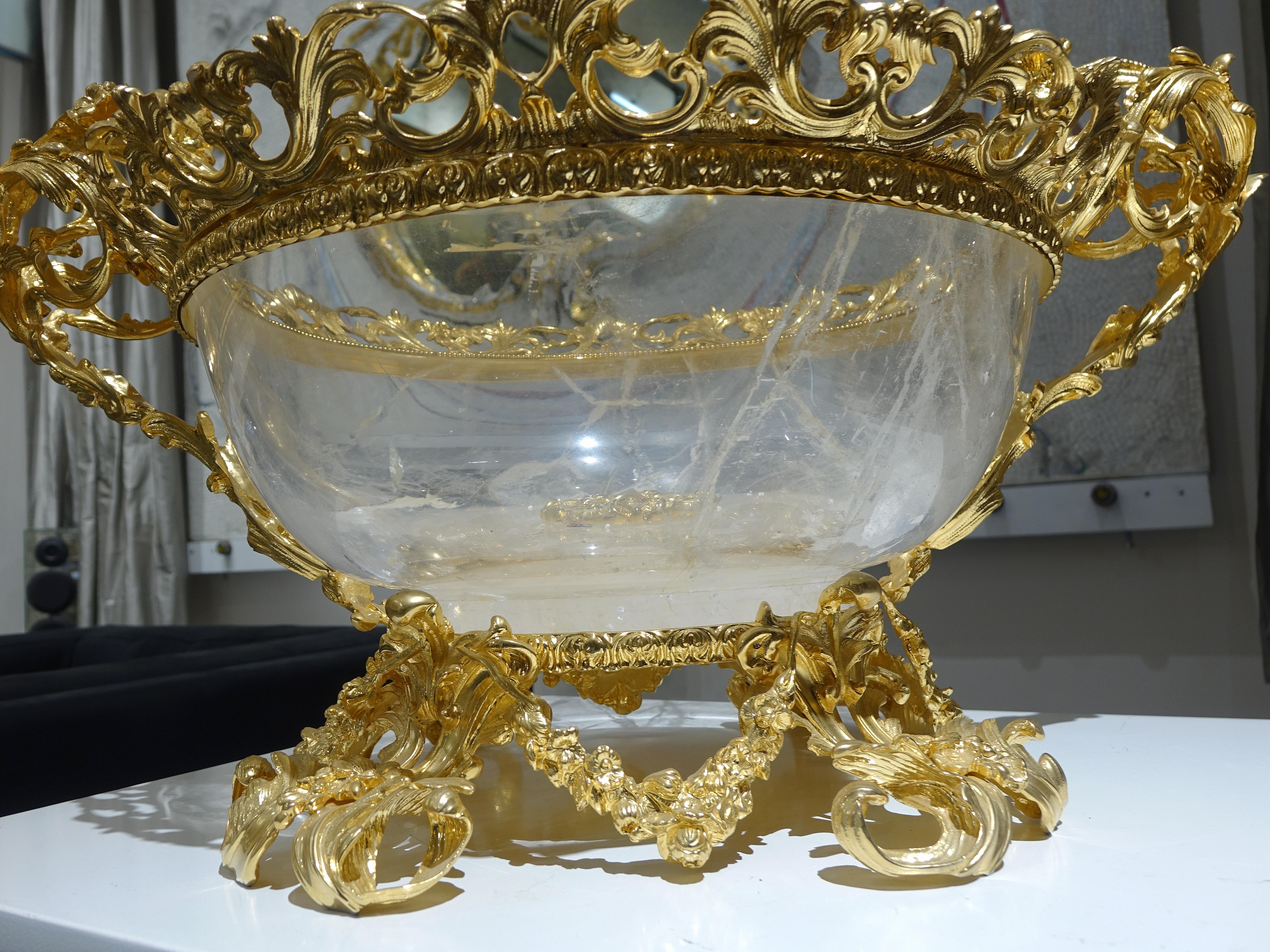 Rock Crystal Gilded Bronze Vase In New Condition In Milano, IT