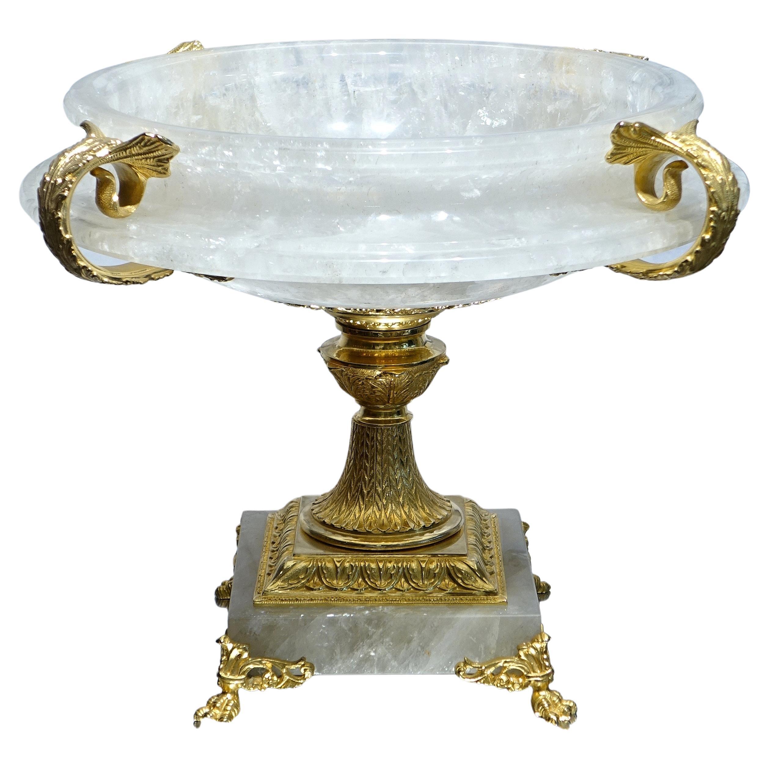 Rock Crystal Gilded Bronze Vase