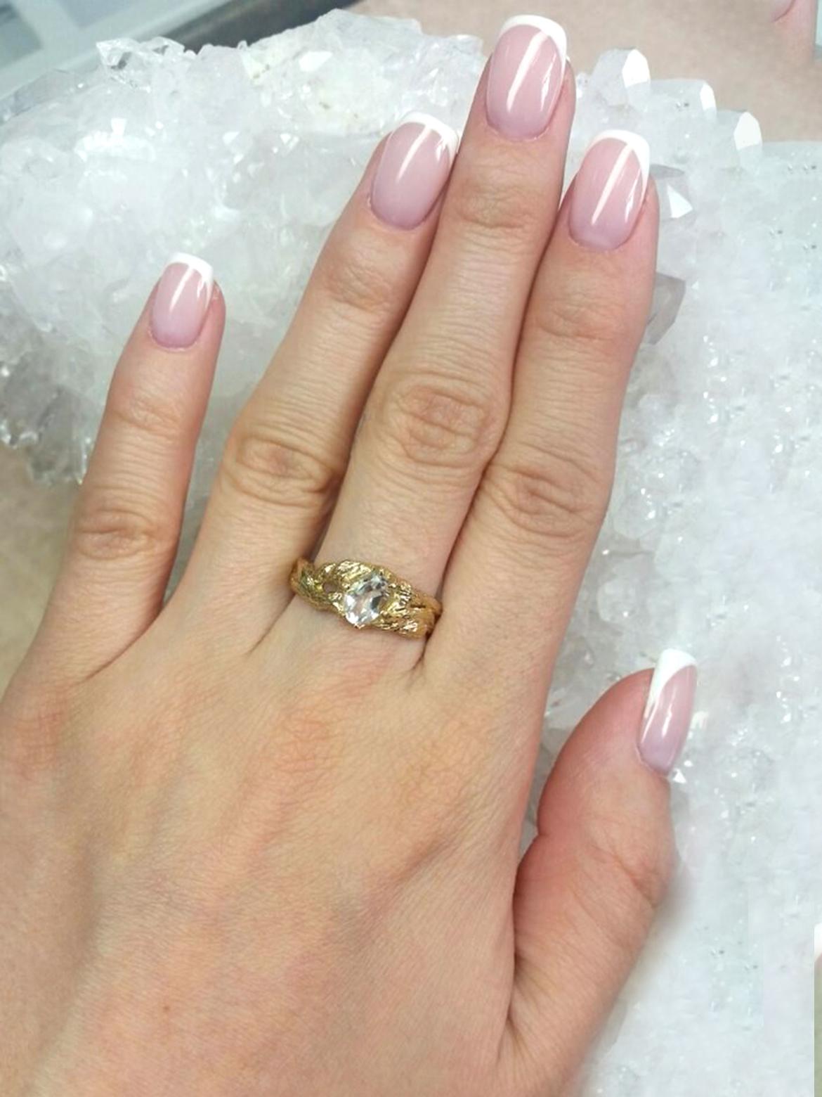 Oval Cut Rock Crystal Gold Ring Natural Oval Quartz Brazilian Gemstone gift For Sale