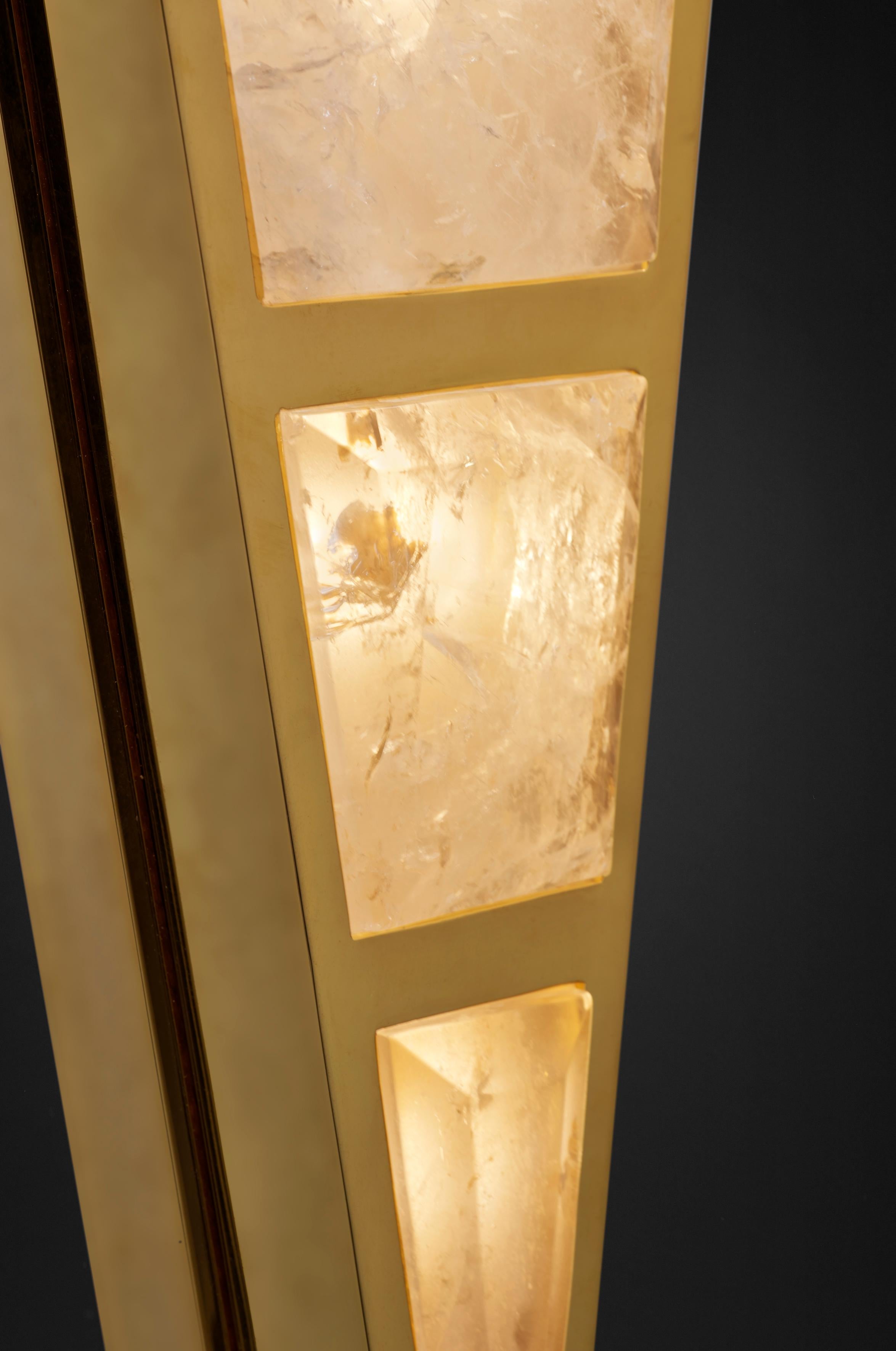 Rock Crystal Gold  Wall Light Moon Model II by Alexandre Vossion In New Condition For Sale In SAINT-OUEN, FR