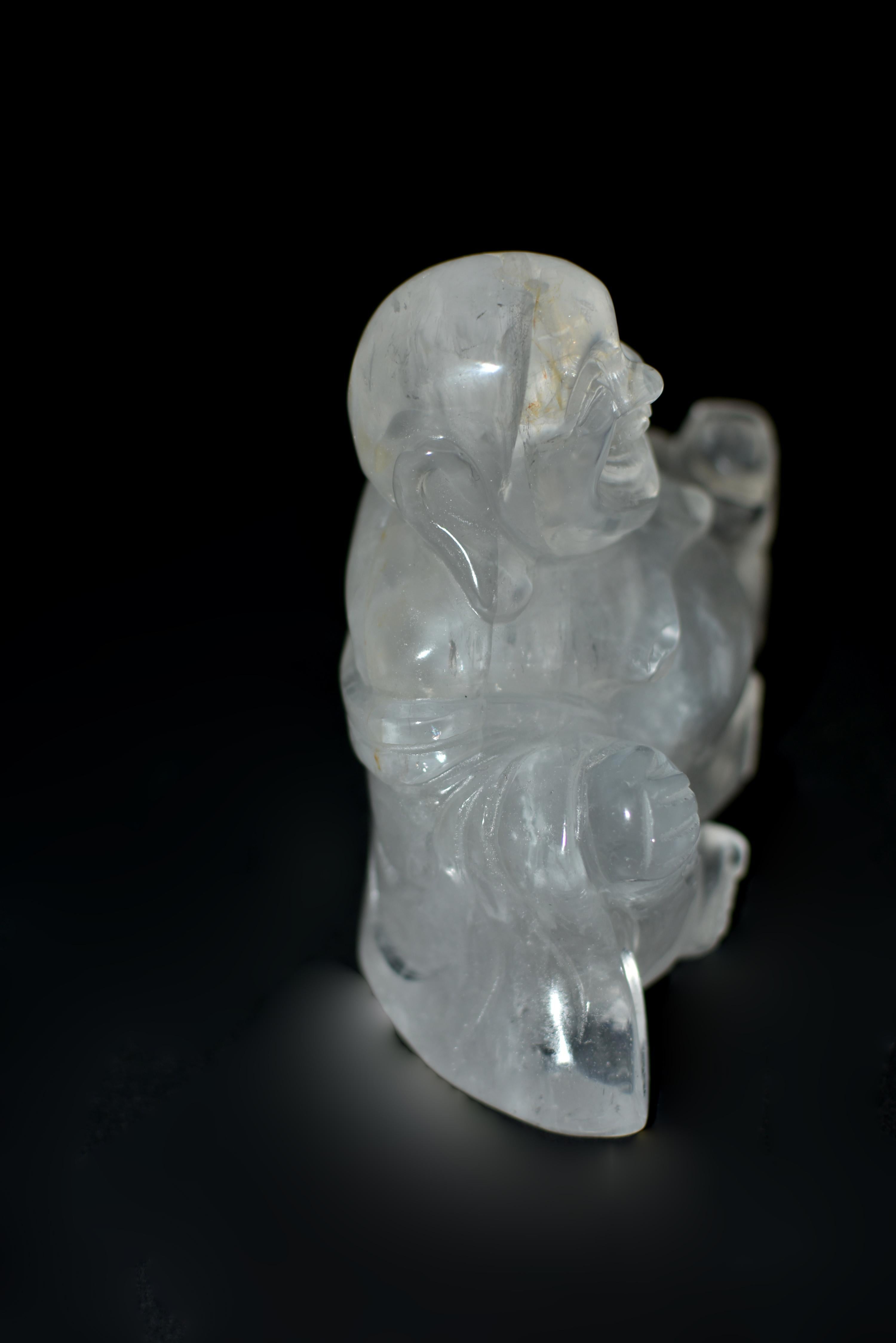 Rock Crystal Happy Buddha Statue For Sale 5