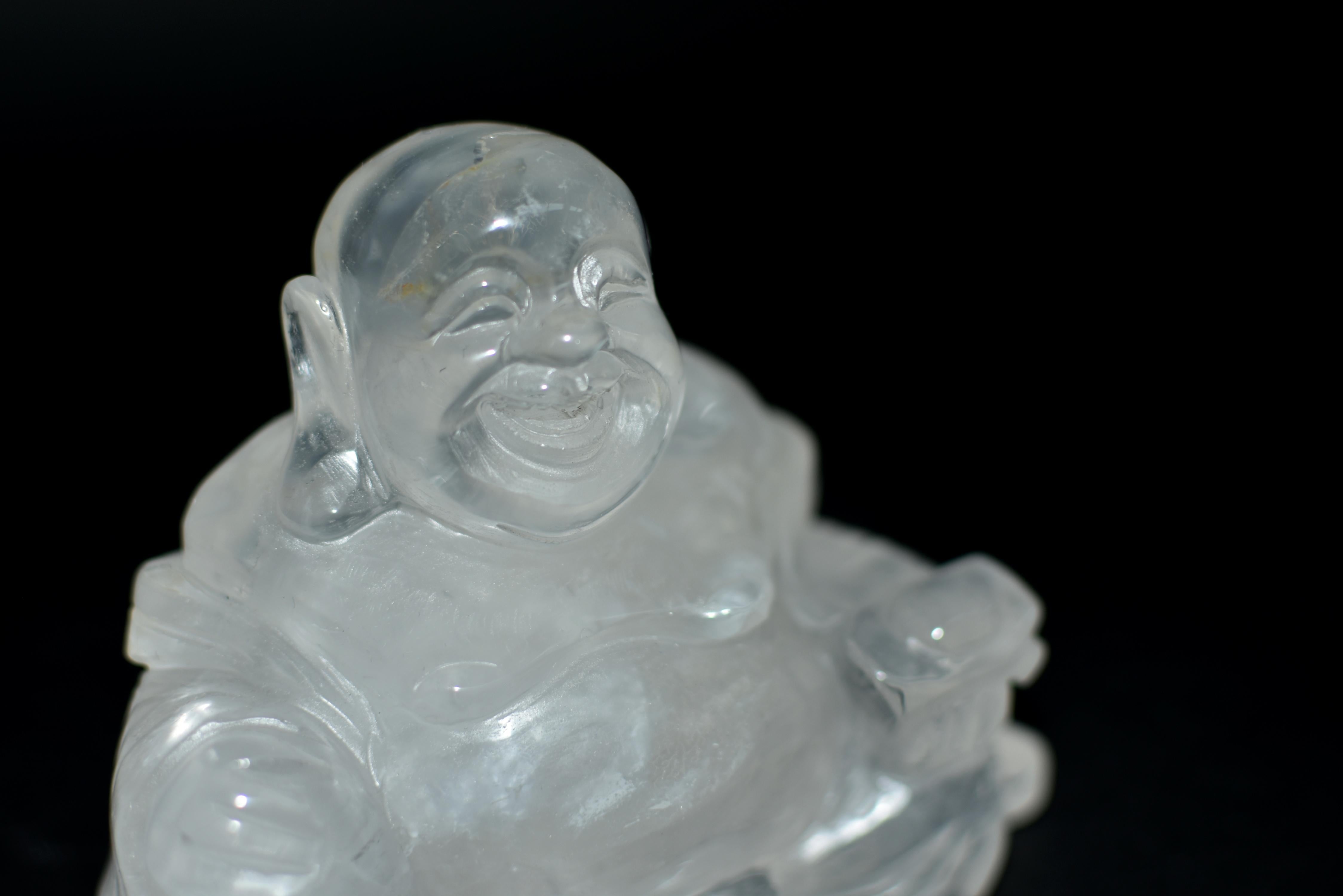 Rock Crystal Happy Buddha Statue For Sale 3