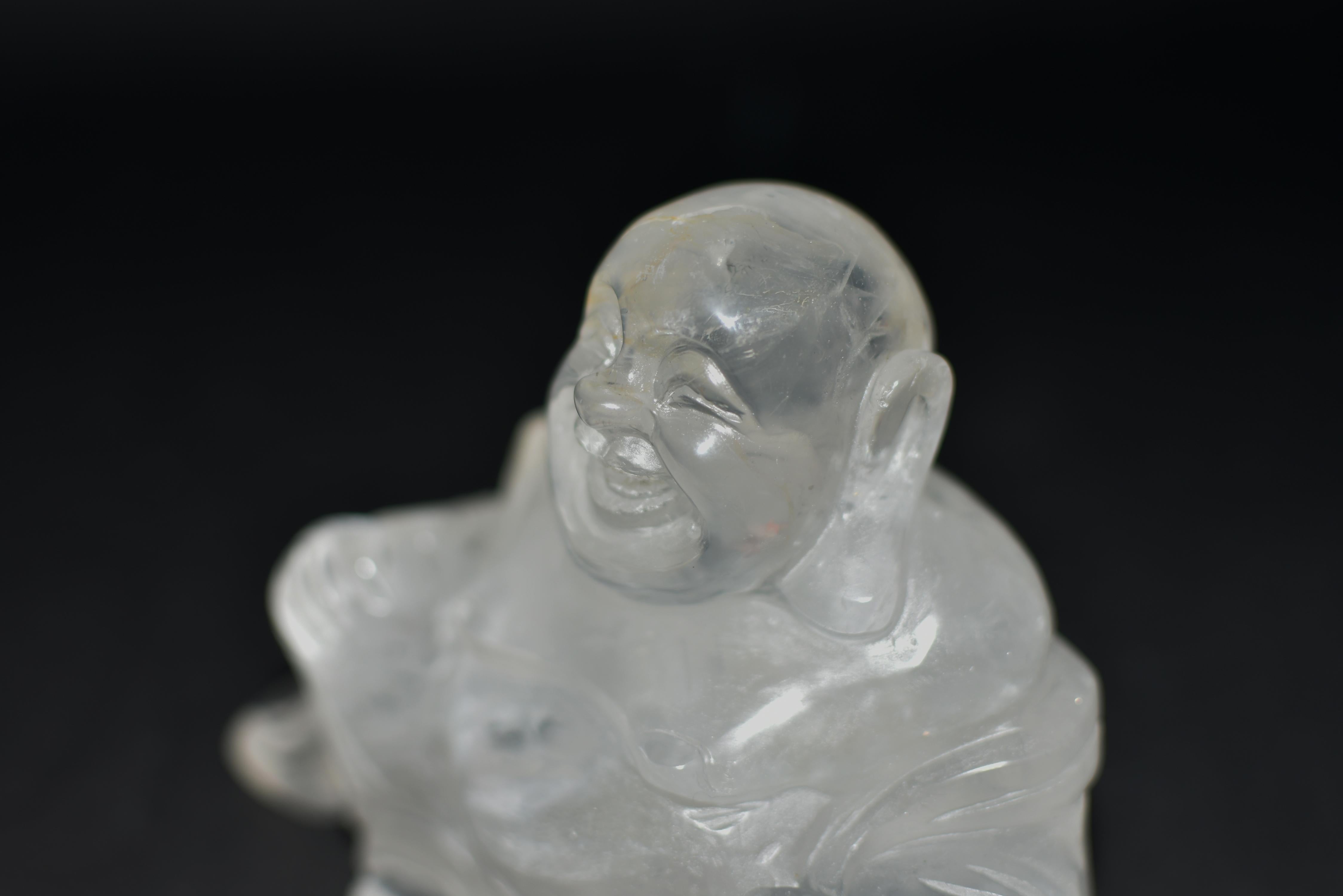 Happy Buddha-Statue aus Bergkristall im Angebot 4