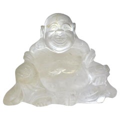 Statue de Bouddha heureux en cristal de roche