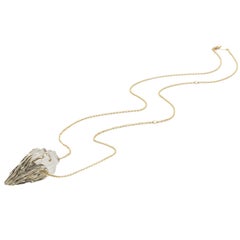 Rock Crystal Iceberg with Sterling Silver and 18k White and Yellow Gold Pendant