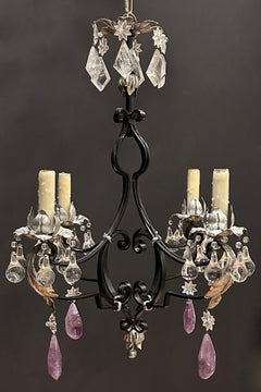 Rock Crystal, Iron And Silver Gilt Chandelier