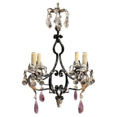 Rock Crystal Iron And Silver Gilt Chandelier