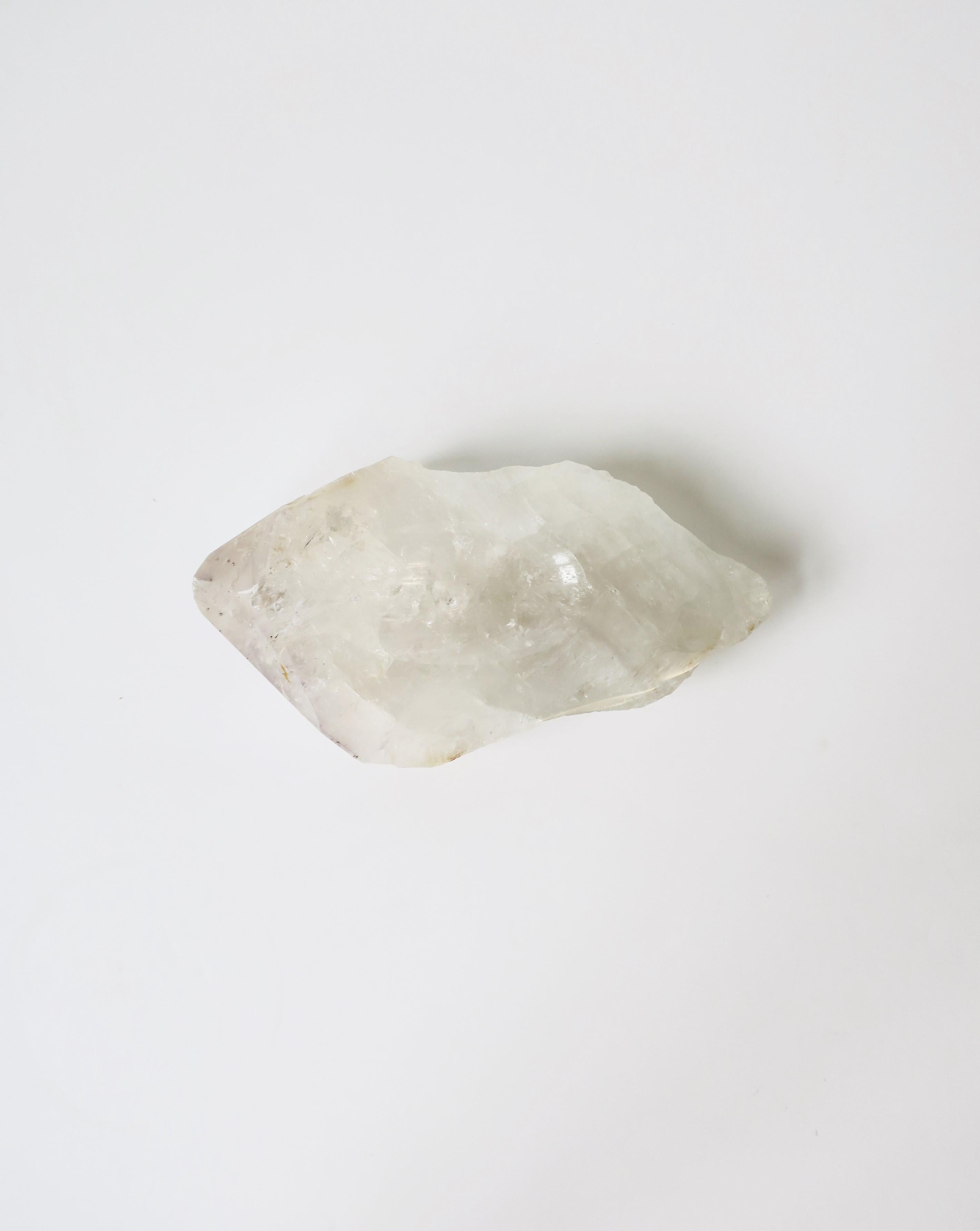 A rock crystal jewelry dish vide-poche catchall in the organic modern style. Piece has a polished top with shallow indent area to hold small item(s) as demonstrated in images. A great piece to hold small items in a walk-in closet, vanity, dresser,