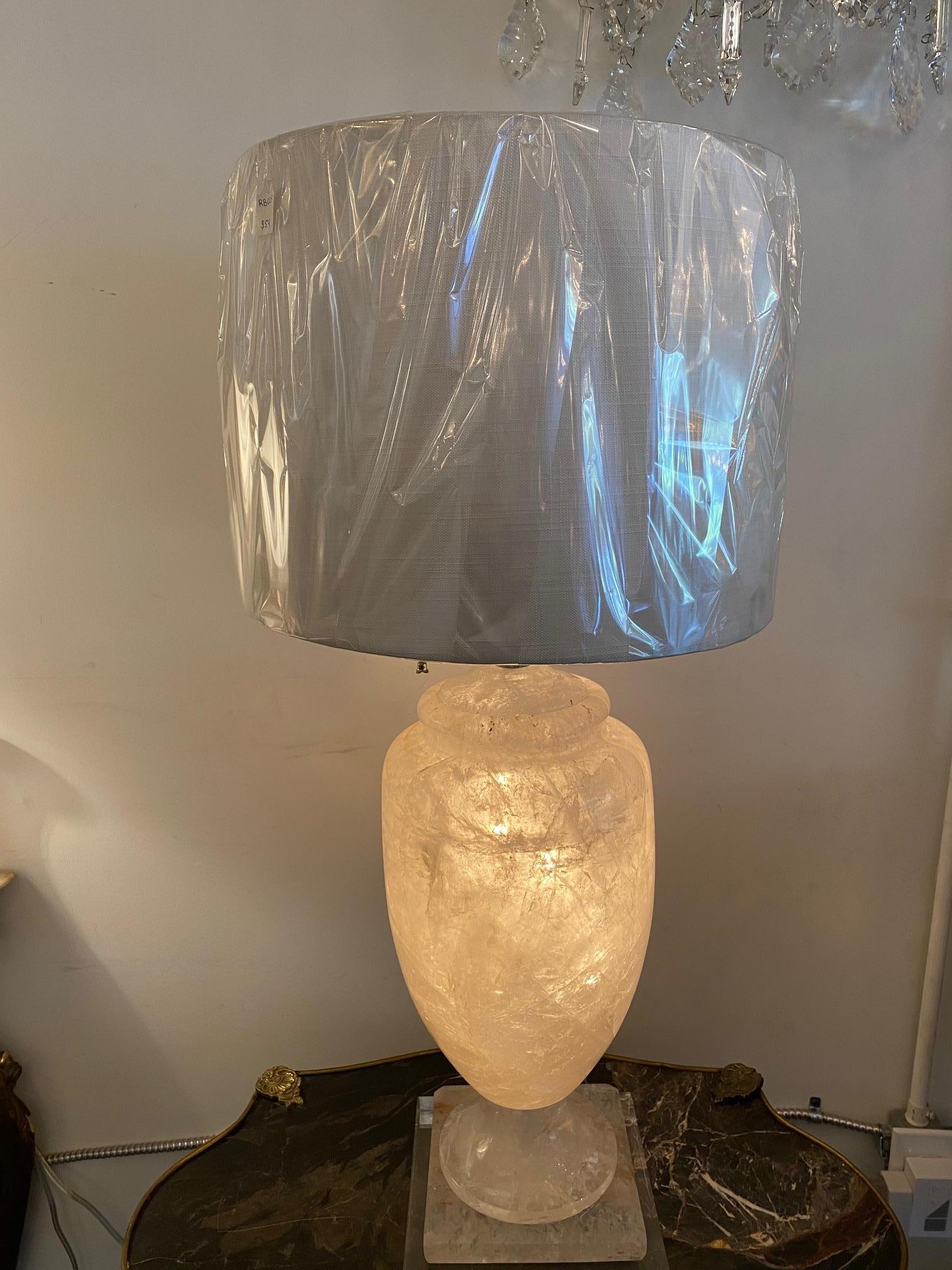 Rock Crystal Lamp In Excellent Condition In Dallas, TX