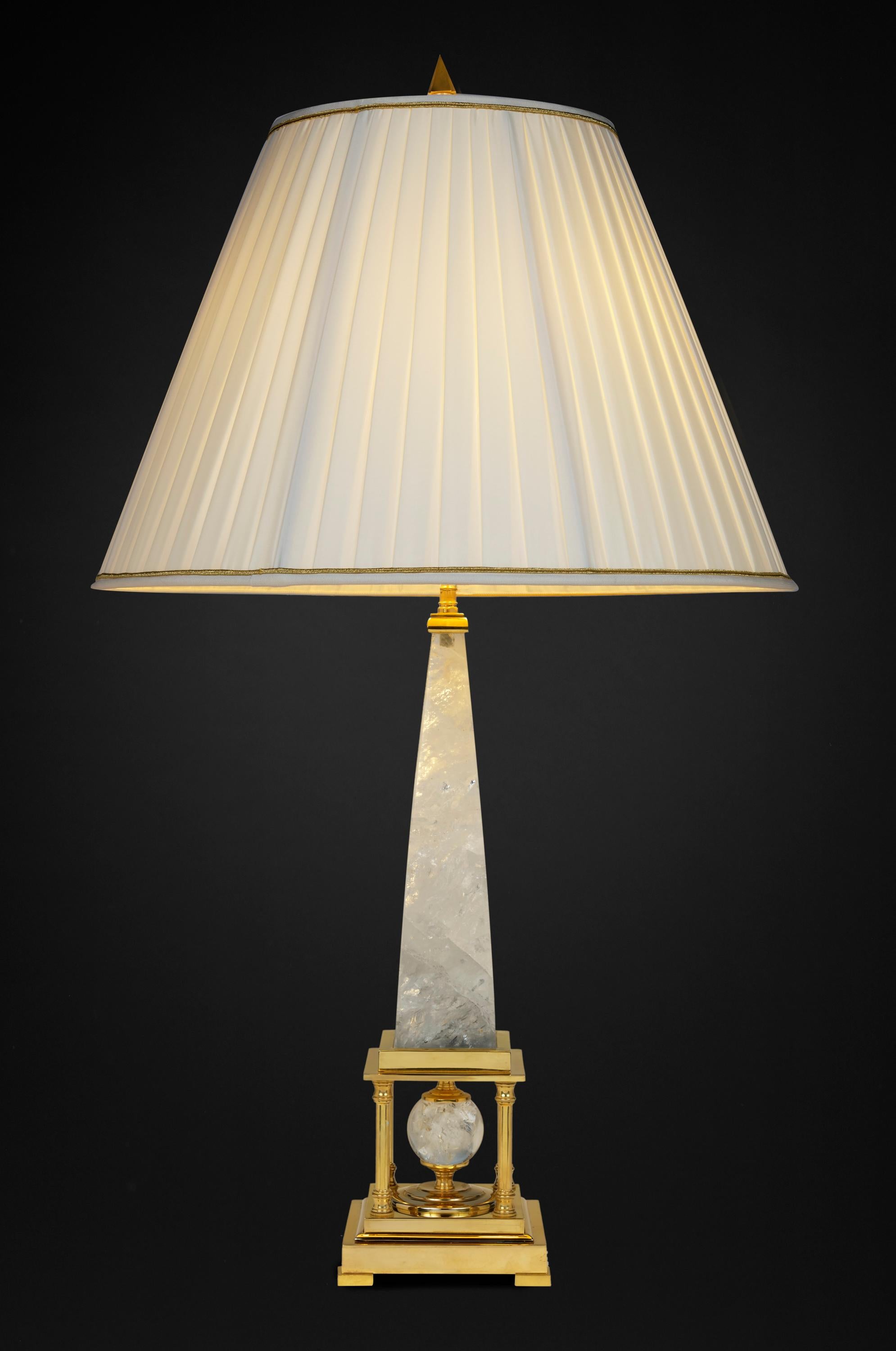 Neoclassical Rock Crystal Lamps by Alexandre Vossion For Sale