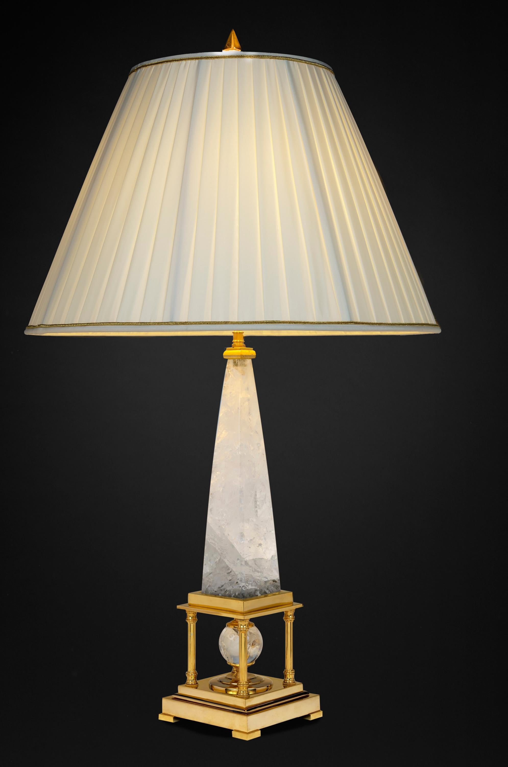 French Rock Crystal Lamps by Alexandre Vossion For Sale