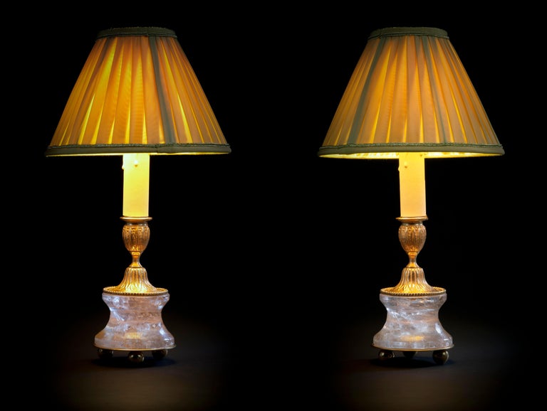 Rock Crystal Lamps by Alexandre Vossion For Sale 1