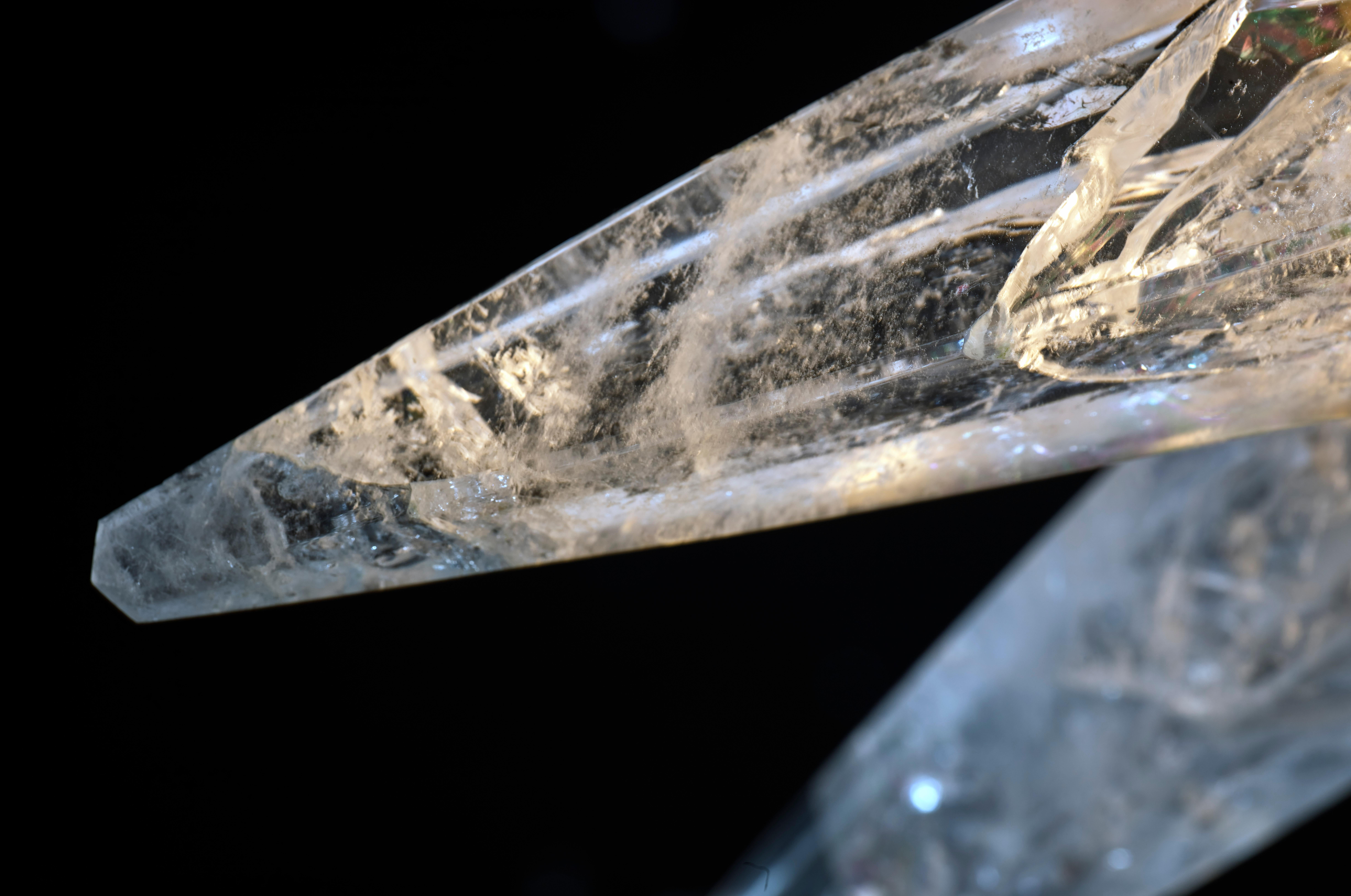 Art Deco Rock Crystal Lighting Starburst Model by Alexandre Vossion For Sale