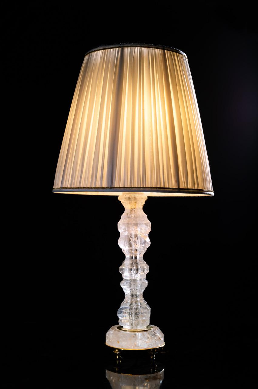 Louis XV Rock Crystal Louis the XVth Style  Lamps by Alexandre Vossion