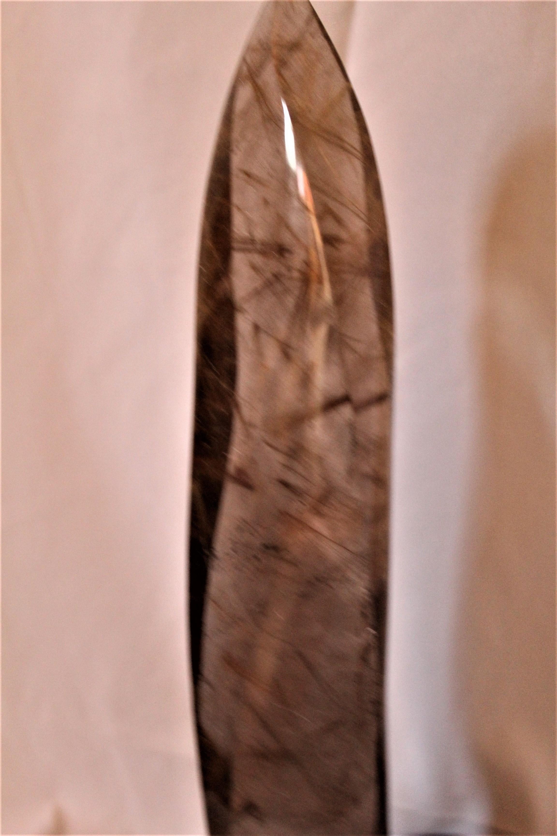 Art Déco Cristallo di rocca, montata, quarzo fumé, lampada Base speciale, ottone in vendita