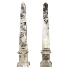 Rock Crystal Obelisk, 11.25" Pair