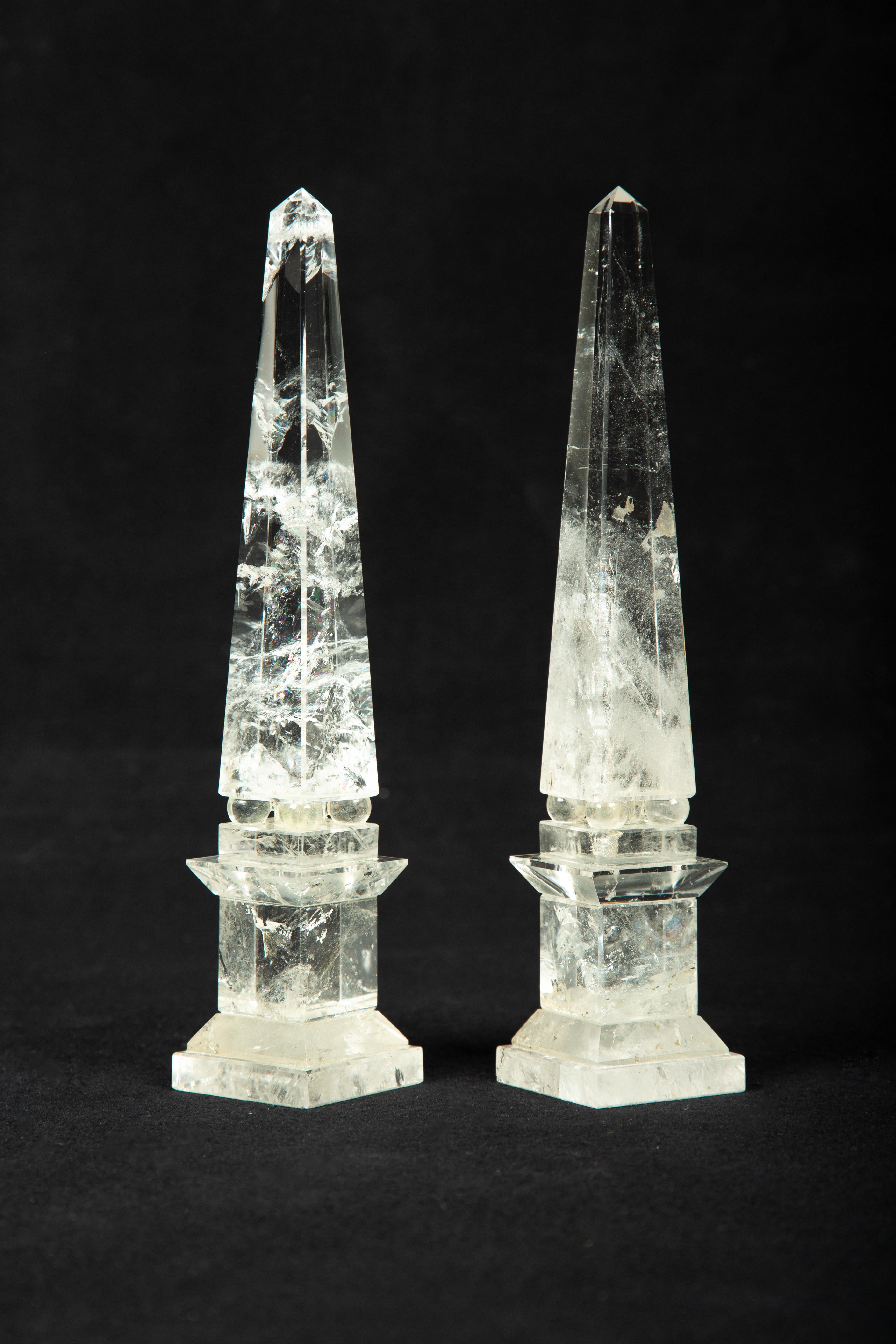 Rock Crystal Obelisk, Pair 1