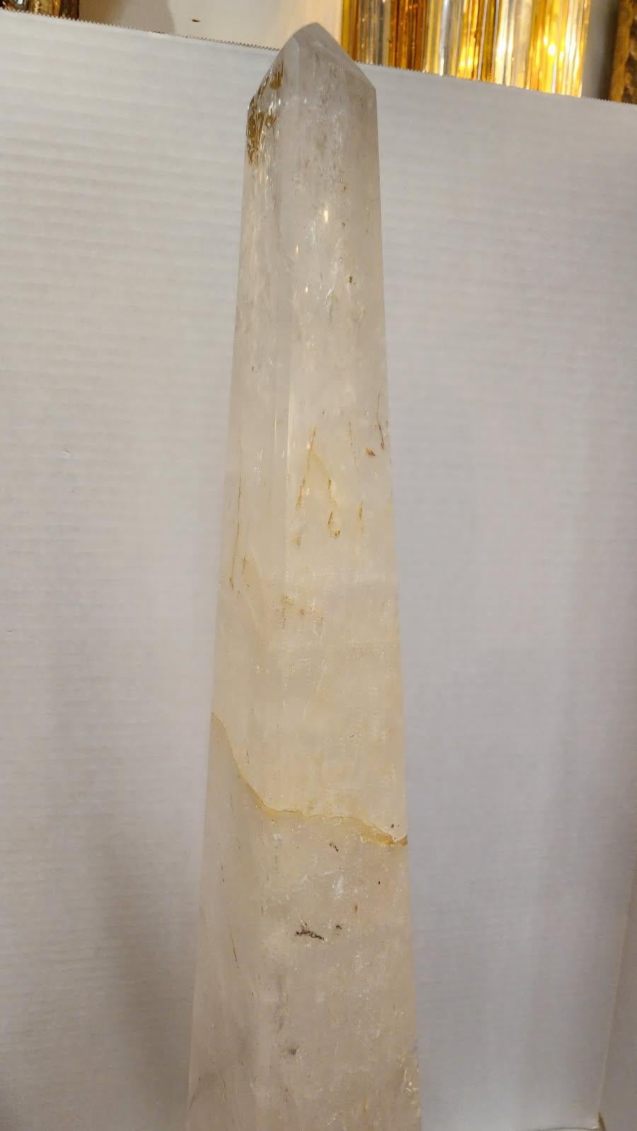 Italian Rock Crystal Obelisk For Sale