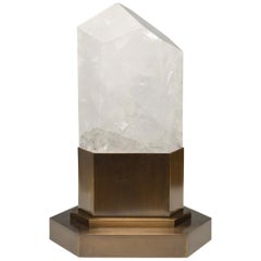 Lampe obélisque en cristal de roche par Phoenix