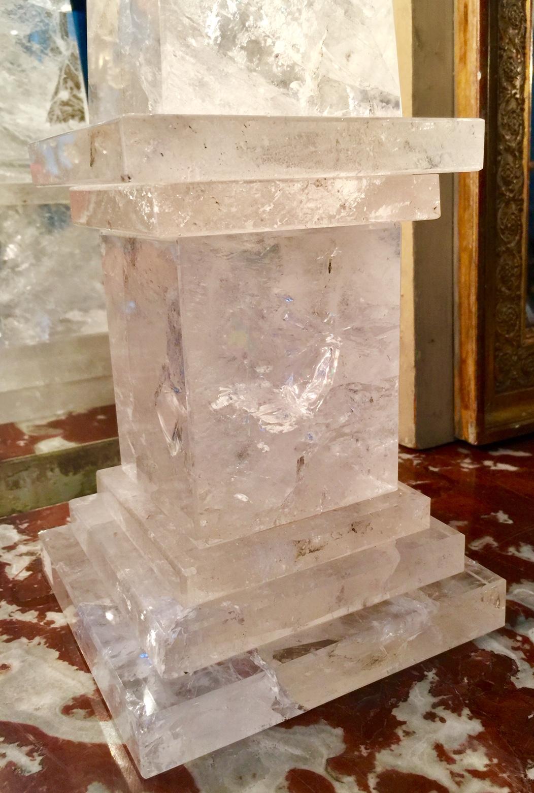 Rock Crystal Obelisks, Pair, French  For Sale 4