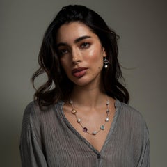 Orecchini a goccia in cristallo di rocca e perle in argento 925