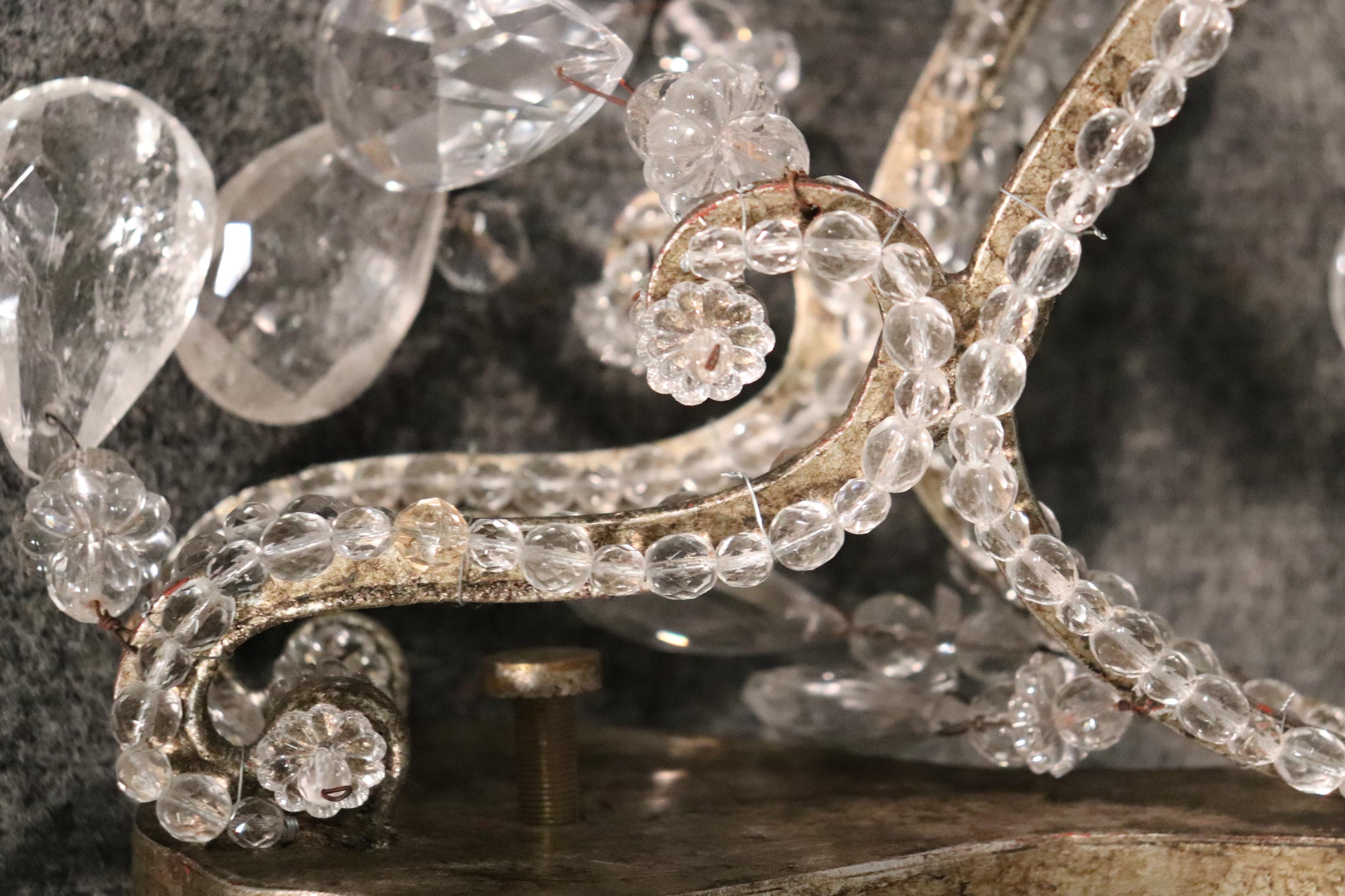 Bergkristall-Wandleuchter im Bagues-Stil, Louis XV.-Stil im Zustand „Gut“ im Angebot in Swedesboro, NJ