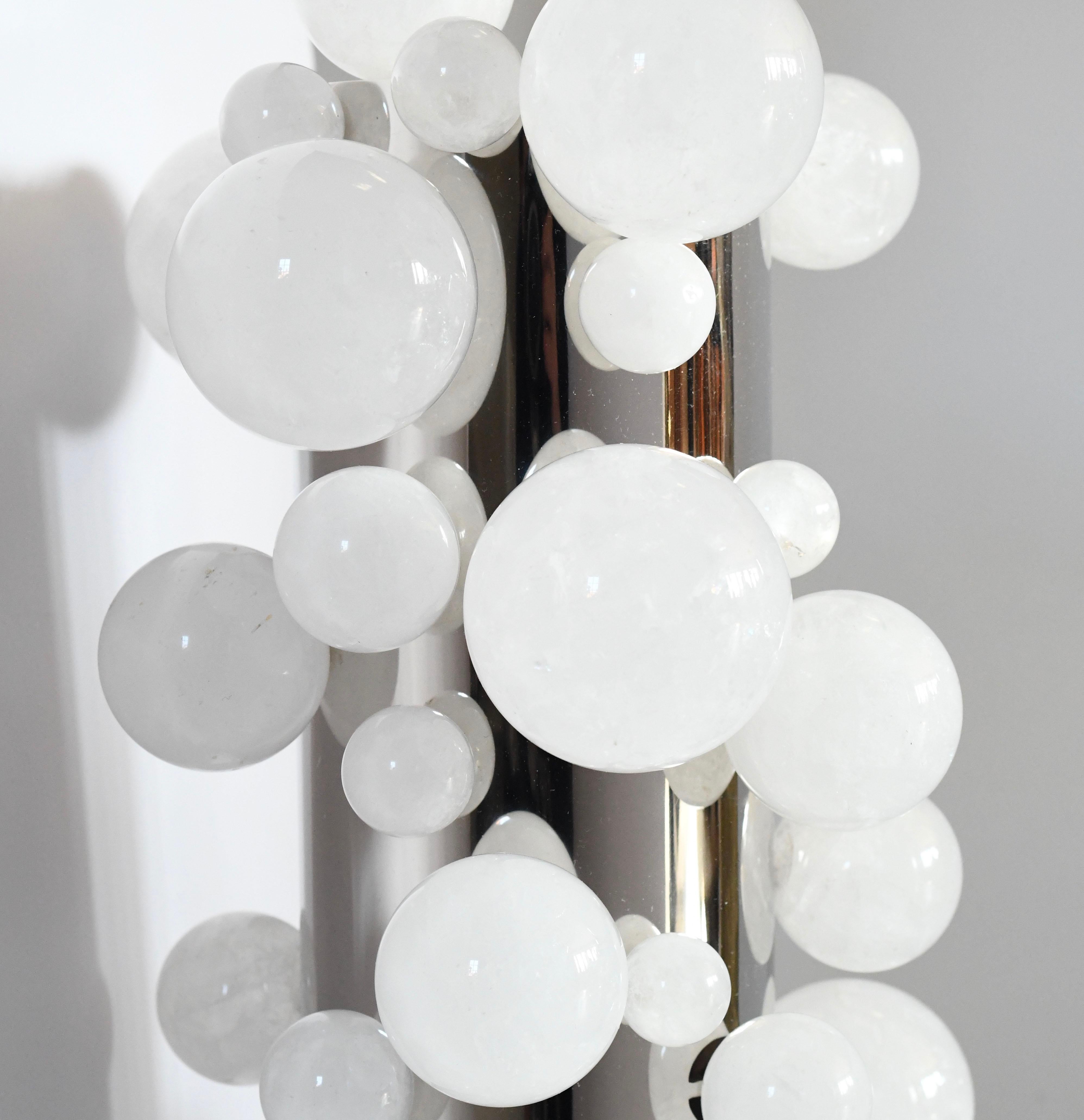 Contemporary Rock Crystal Pendant Light by Phoenix For Sale