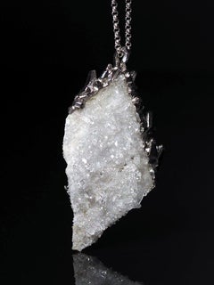 Rock Crystal Pendant Raw Gemstone Crystal Natural Specimen Necklace Gems
