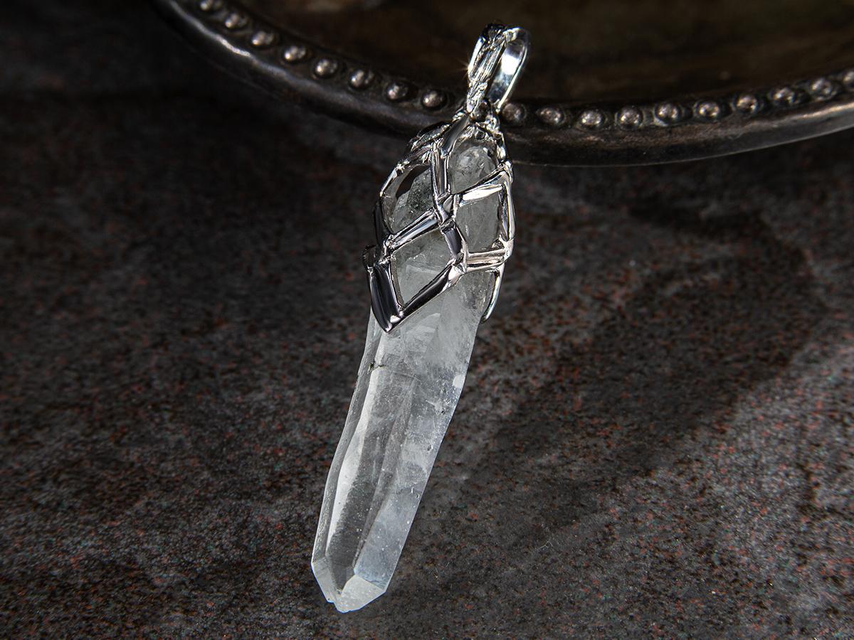 Rock Crystal Pendant Raw Quartz Crystal Healing Energy Gem Unisex Jewelry Magic 2