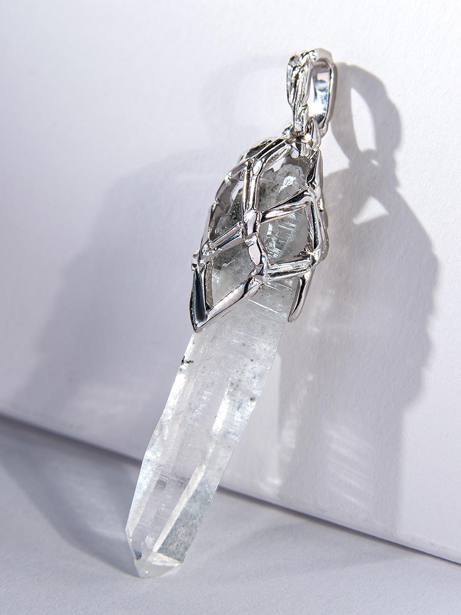 Artisan Rock Crystal Pendant Raw Quartz Crystal Healing Energy Gem Unisex Jewelry Magic