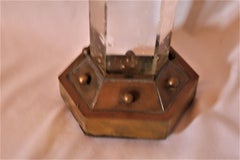 Rock Crystal Point , % 98 Clear, Brass Base No Chips, Very Rare This Clear