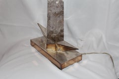 Rock Crystal Point, Mounted in Silver Plate Base, Famous Design, Rare Stone