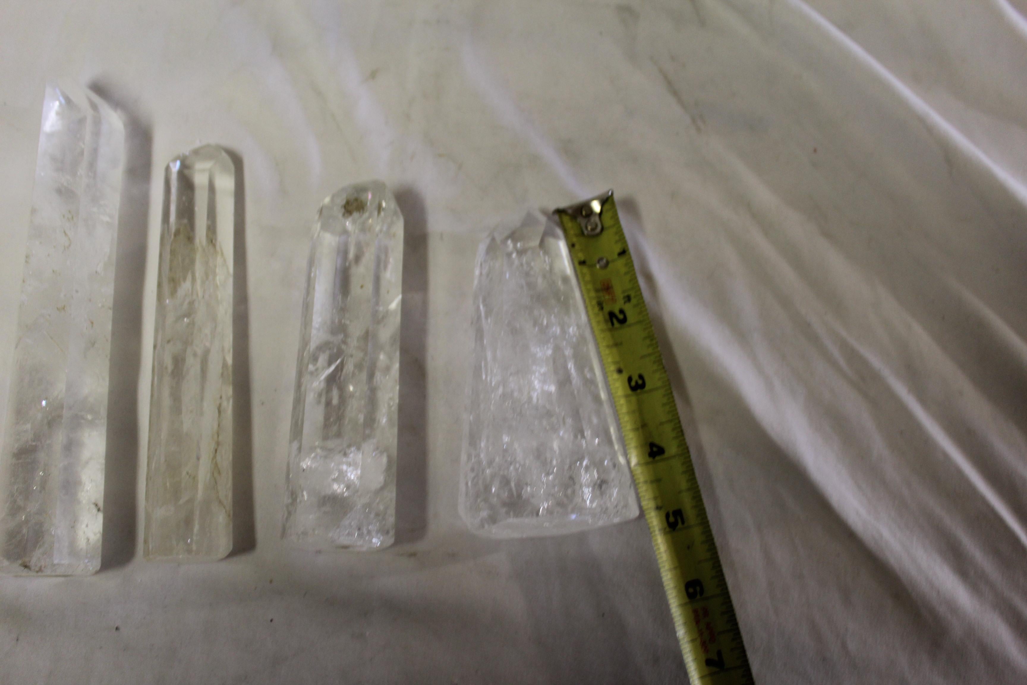 Rock Crystal Points Modern Hi-Polished Quartz Singles Price Each In Excellent Condition For Sale In Los Angeles, CA