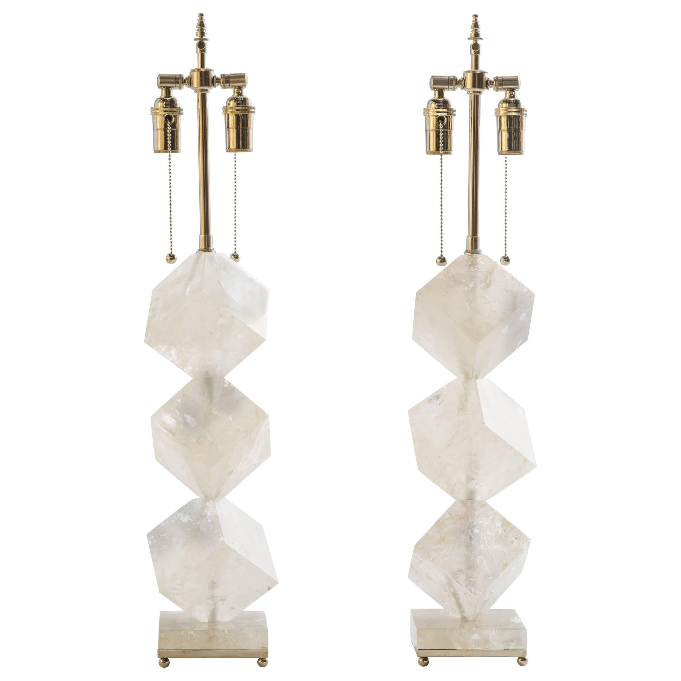 Lámparas Cubo de Cuarzo Cristal de Roca - Colección Eon
