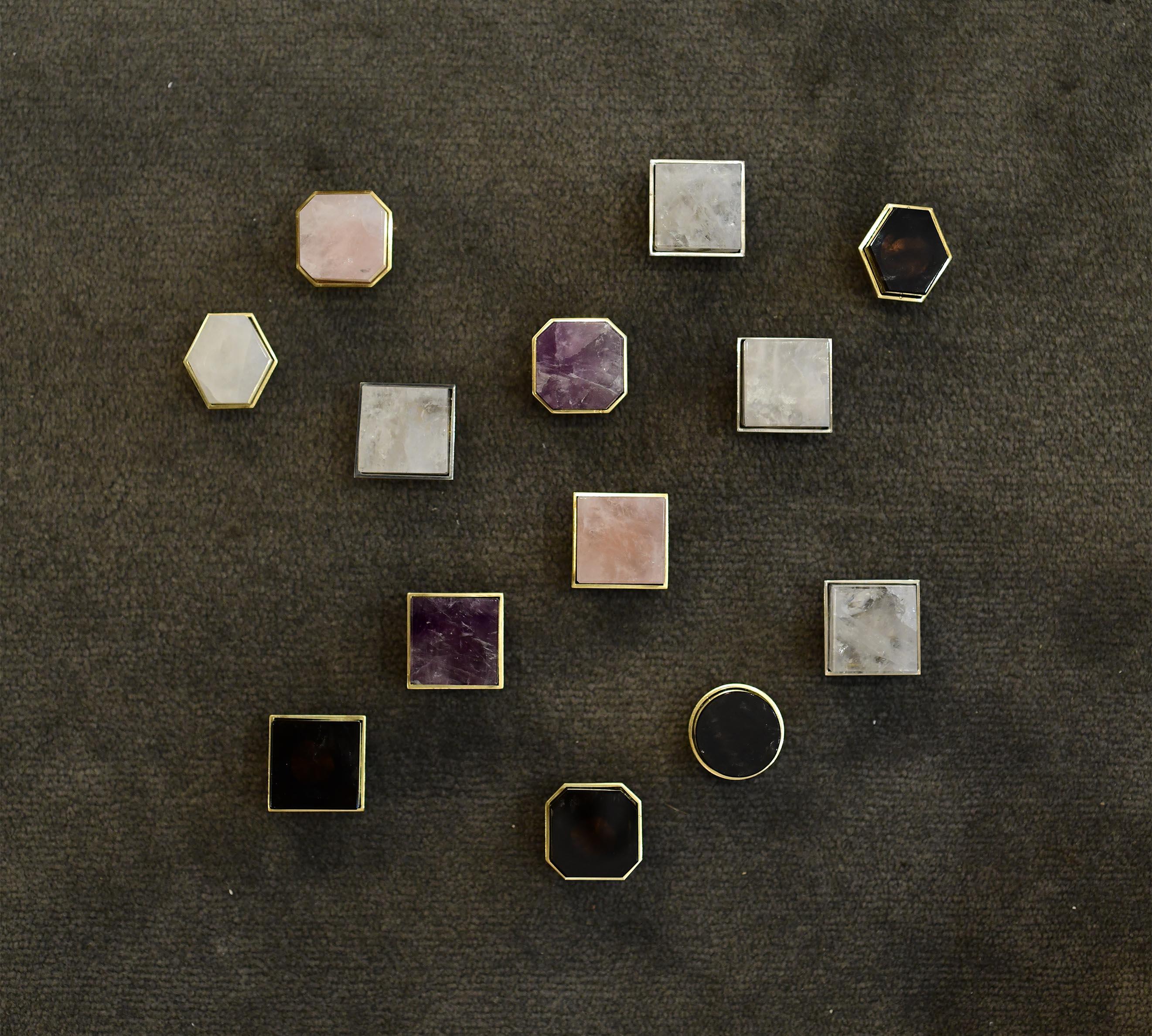 Bouton en quartz de cristal de roche par Phoenix Excellent état - En vente à New York, NY