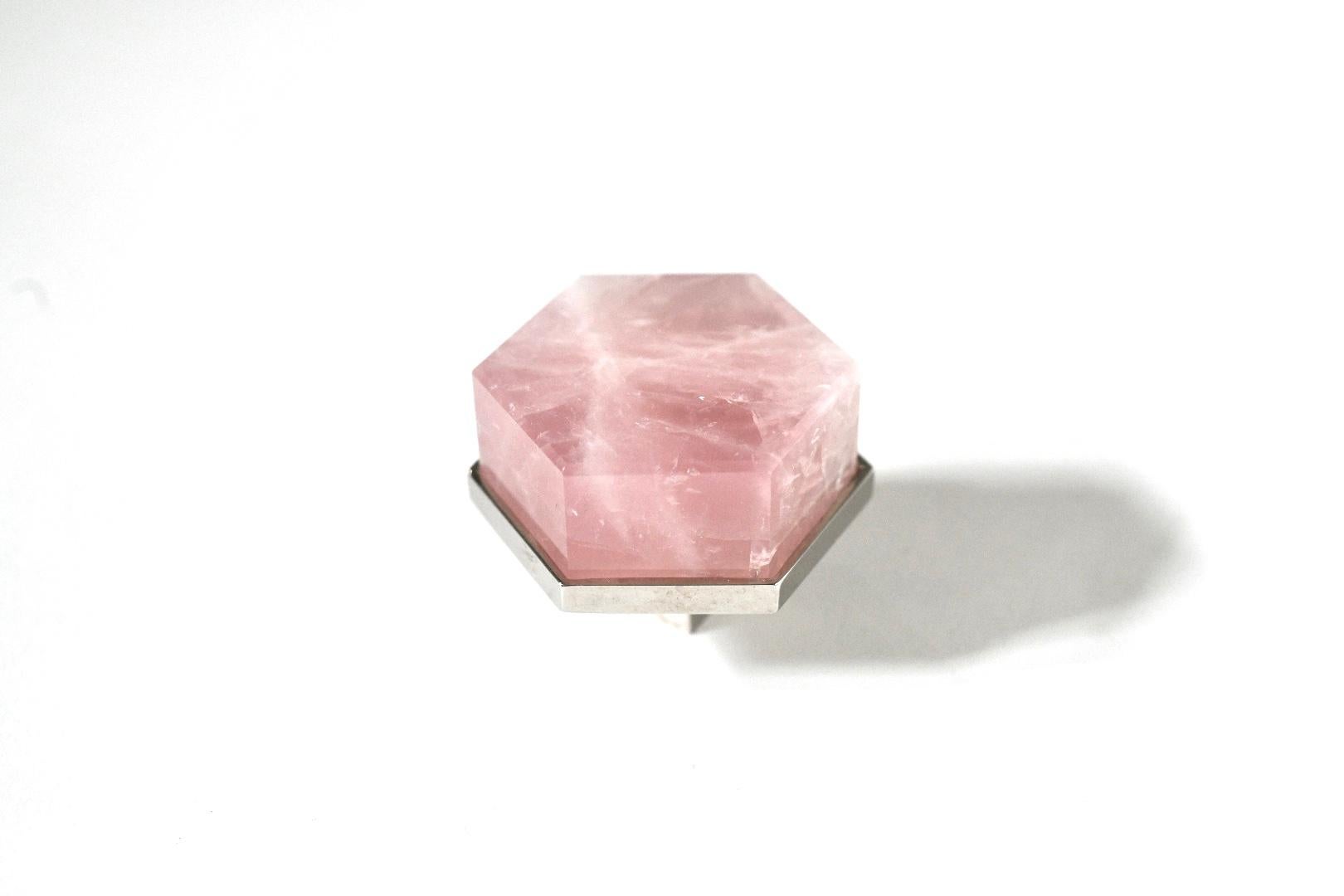 Contemporary Rock Crystal Quartz Knob by Phoenix For Sale