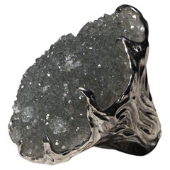 Anello di cristallo di rocca Argento Cristalli grezzi Grigio Il Signore degli Anelli