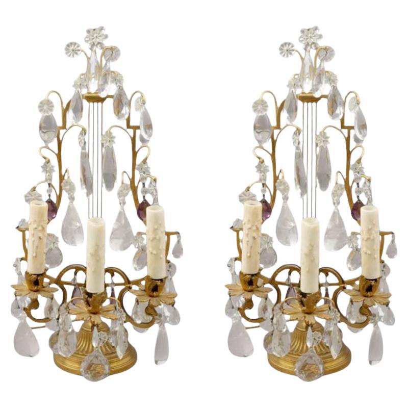 Appliques en cristal de roche Girandoles