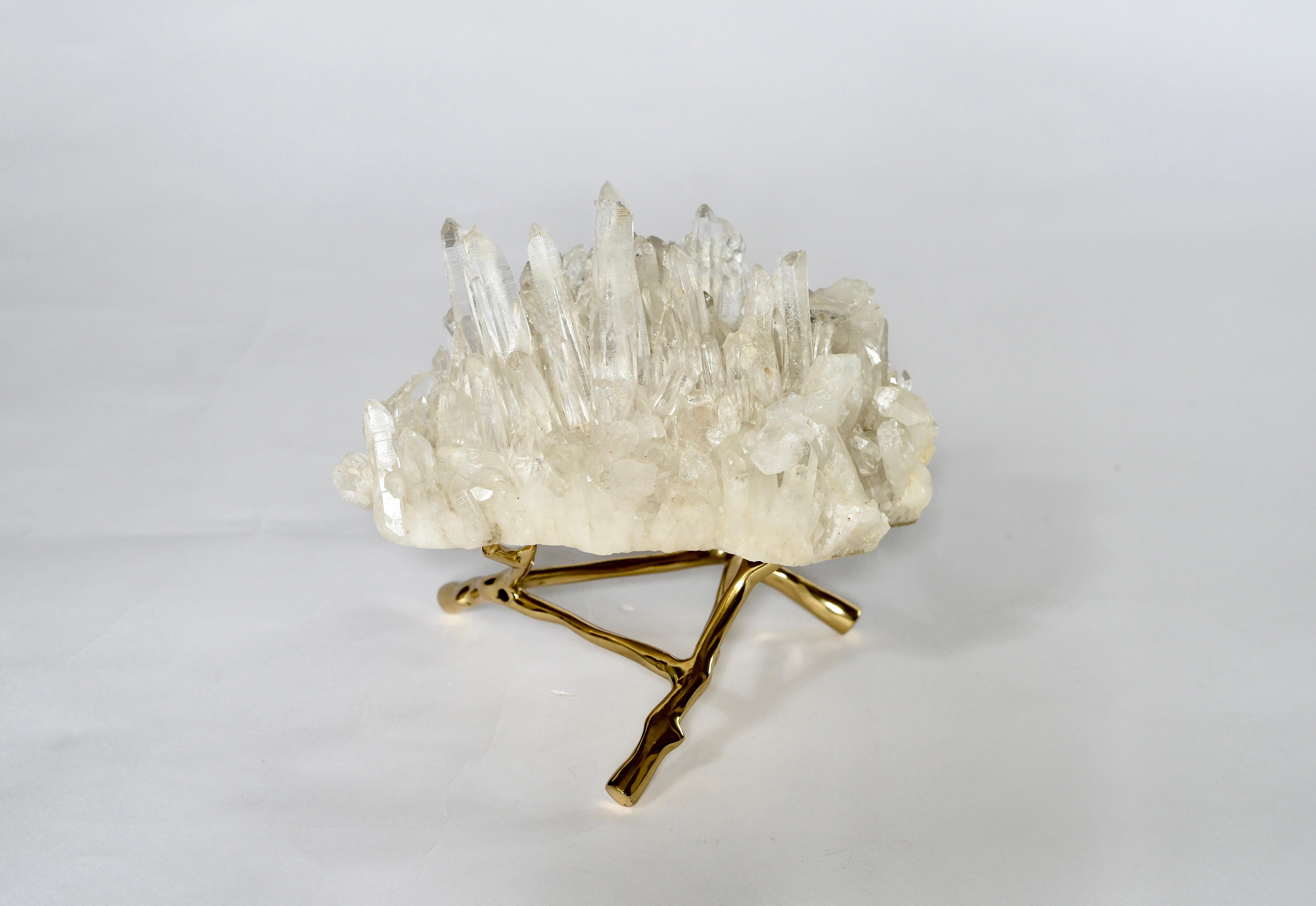 Natural rock crystal sculpture.