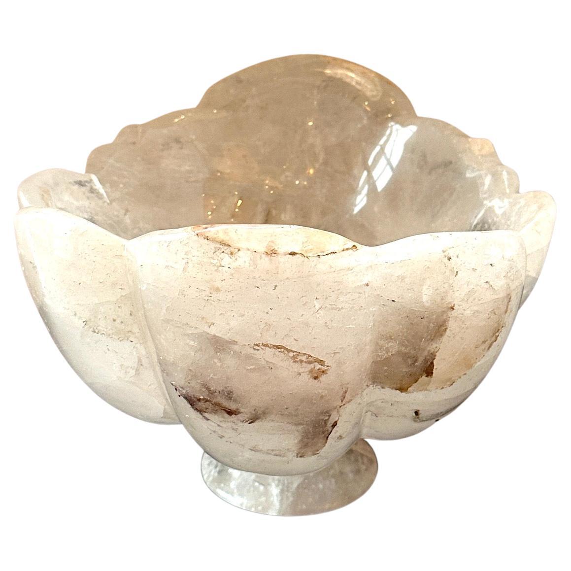 French Rock Crystal Shell Shaped Centerpiece Bowl For Sale