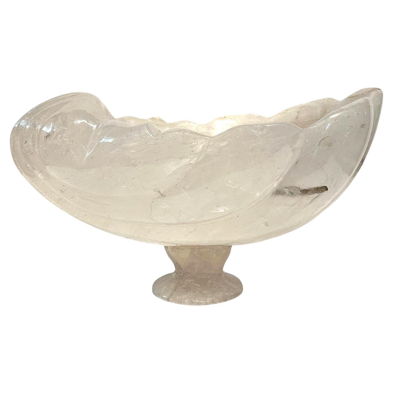 Rock Crystal Shell Shaped Centerpiece Bowl For Sale