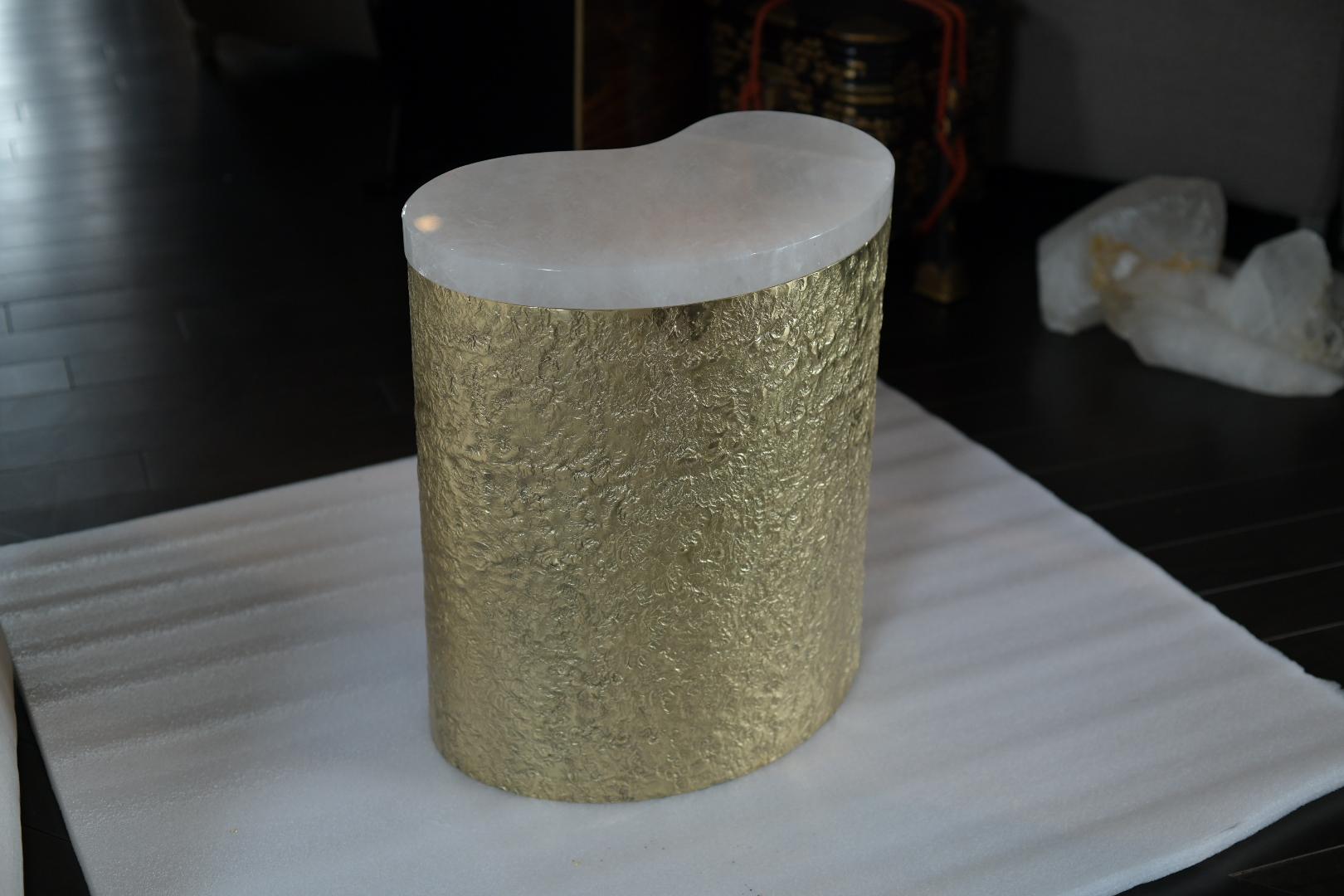 Contemporary Rock Crystal Side Table by Phoenix