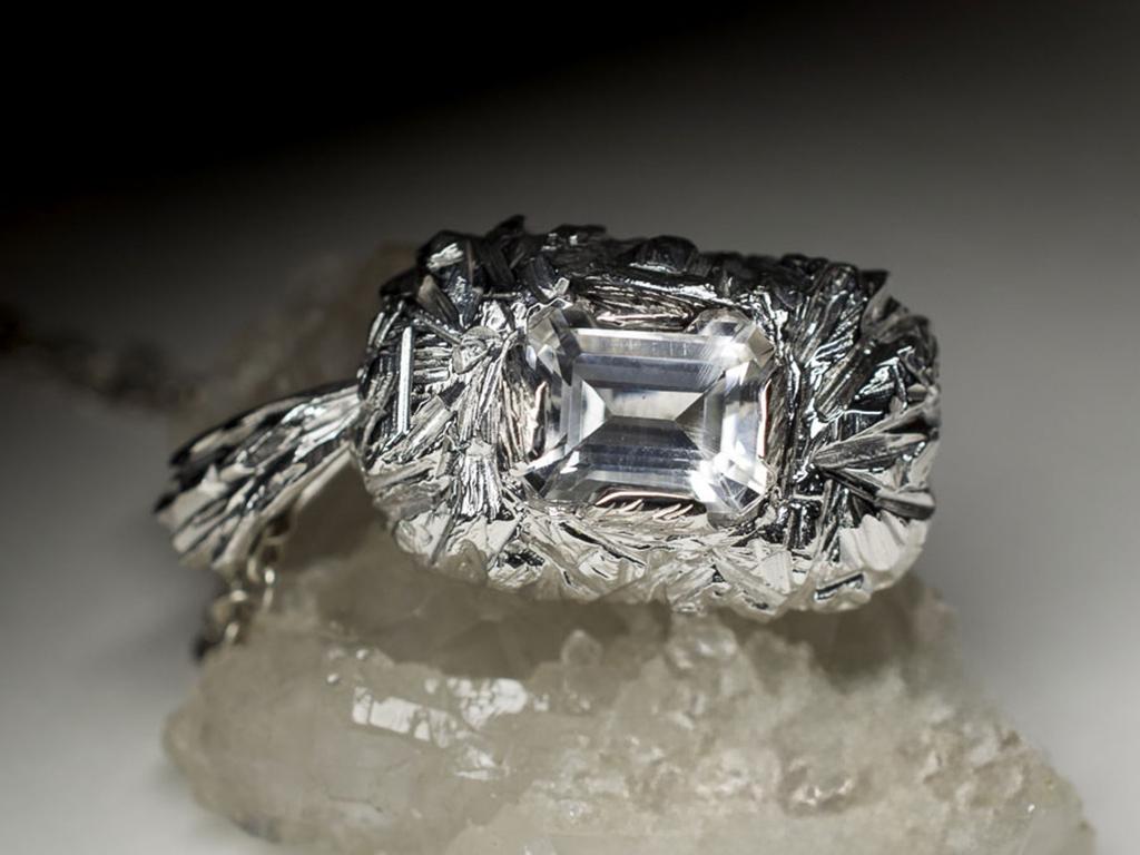 Rock Crystal Silver Pendant Baguette Cut Brazilian Pure Clear Quartz Gemstone For Sale 5