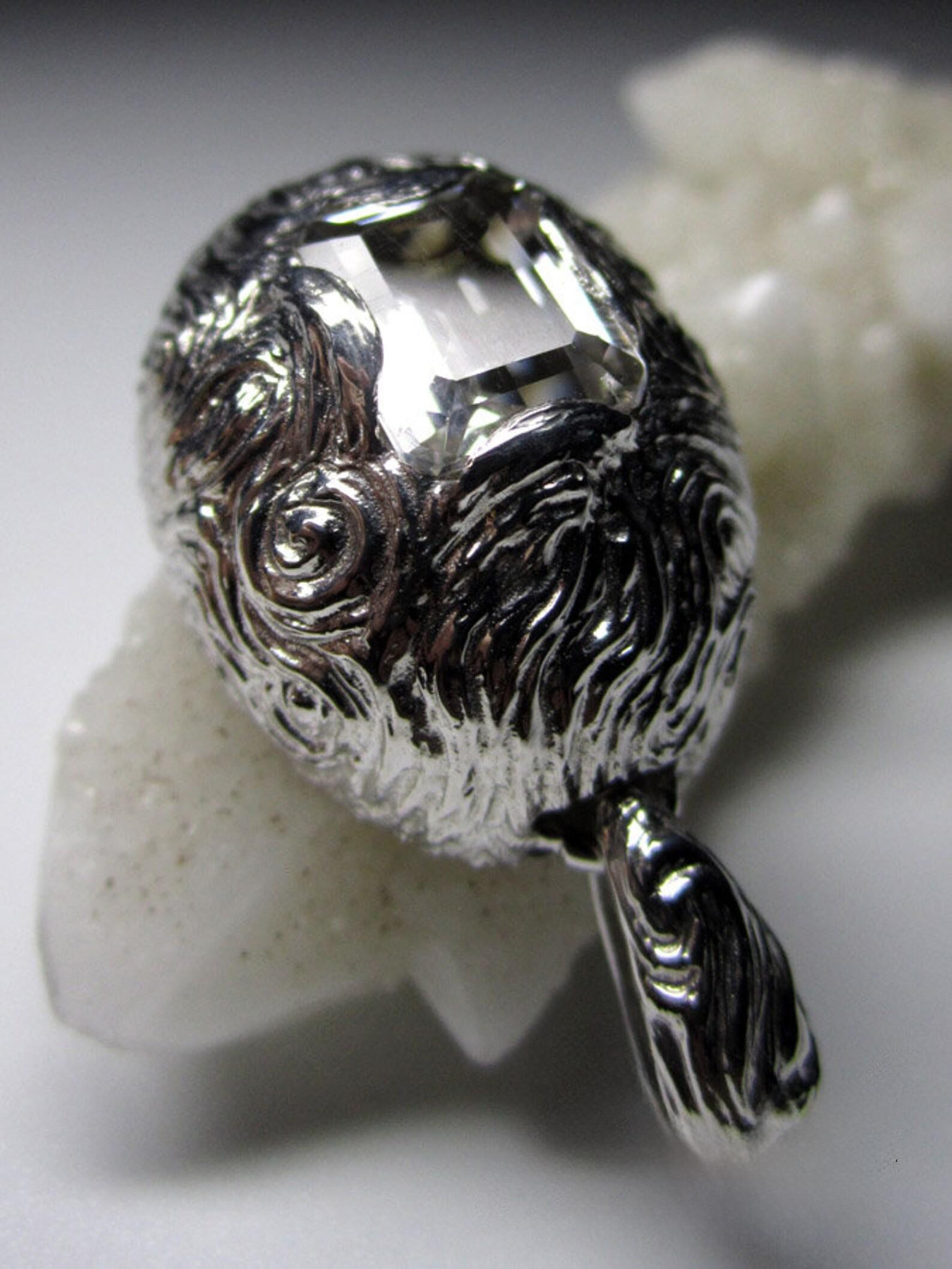 Women's or Men's Rock Crystal Silver Pendant Octagon Cut Natural mens jewelry gift male friend For Sale