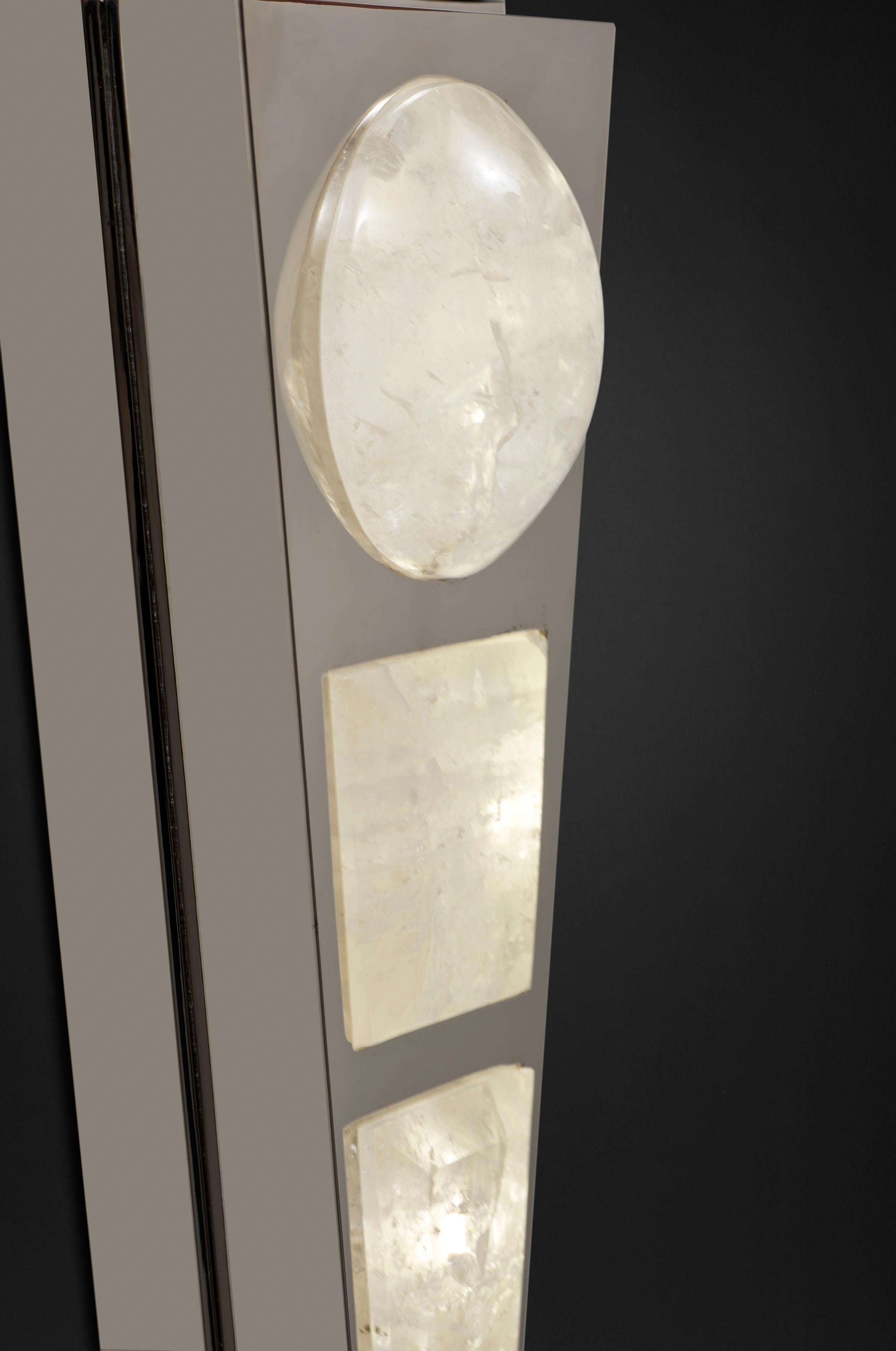 Rock Crystal Silver Wall Light Moon Model II by Alexandre Vossion In New Condition For Sale In SAINT-OUEN, FR